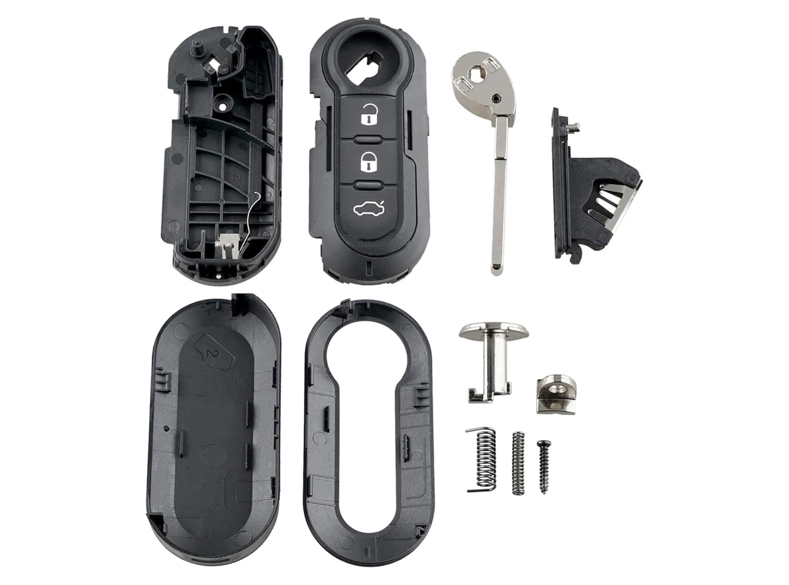 Guscio Chiave per Fiat Grande Punto Evo Panda 500 Bravo Ducato Doblo con Lama Non Tagliata senza Elettronica - 2