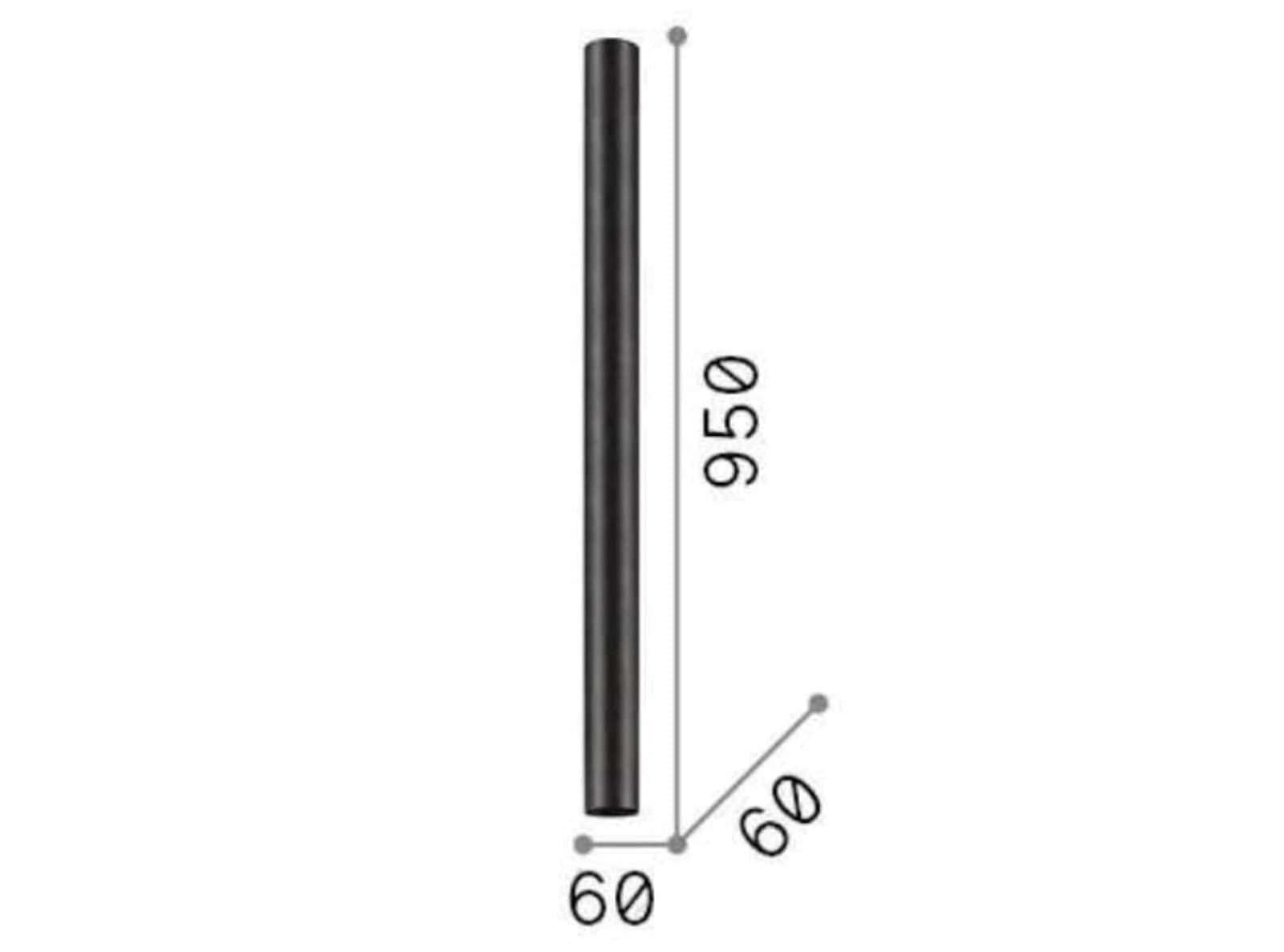 Ideal Lux Look PL1 H95 Lampada a Spot Moderna Faretto Plafoniera Nero per Cucina Penisola GU10 Luce Calda 3000K - 3