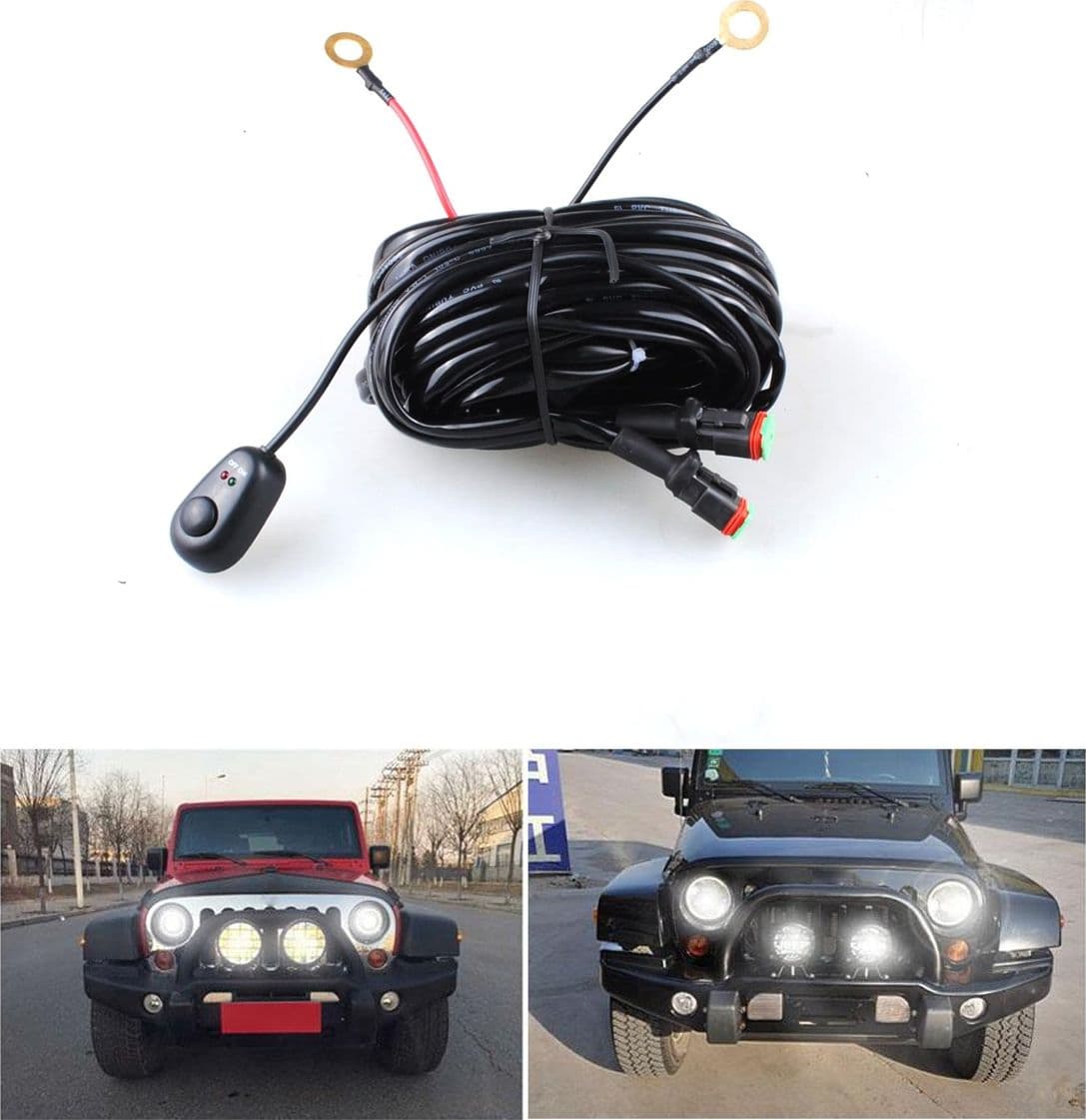 Kit Cablaggio per Barra LED per Offroad Camion ATV con Fusibile Interruttore ON/OFF e Relè Universale - 2