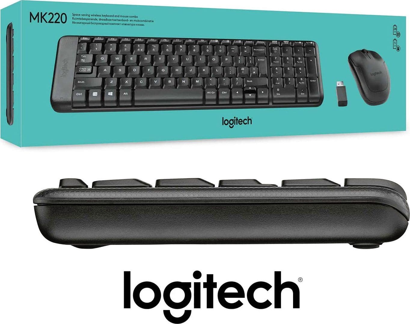 Kit professionale Mouse Tastiera Logitech MK220 senza fili Wireless PC MAC WINDOWS NVR - 2