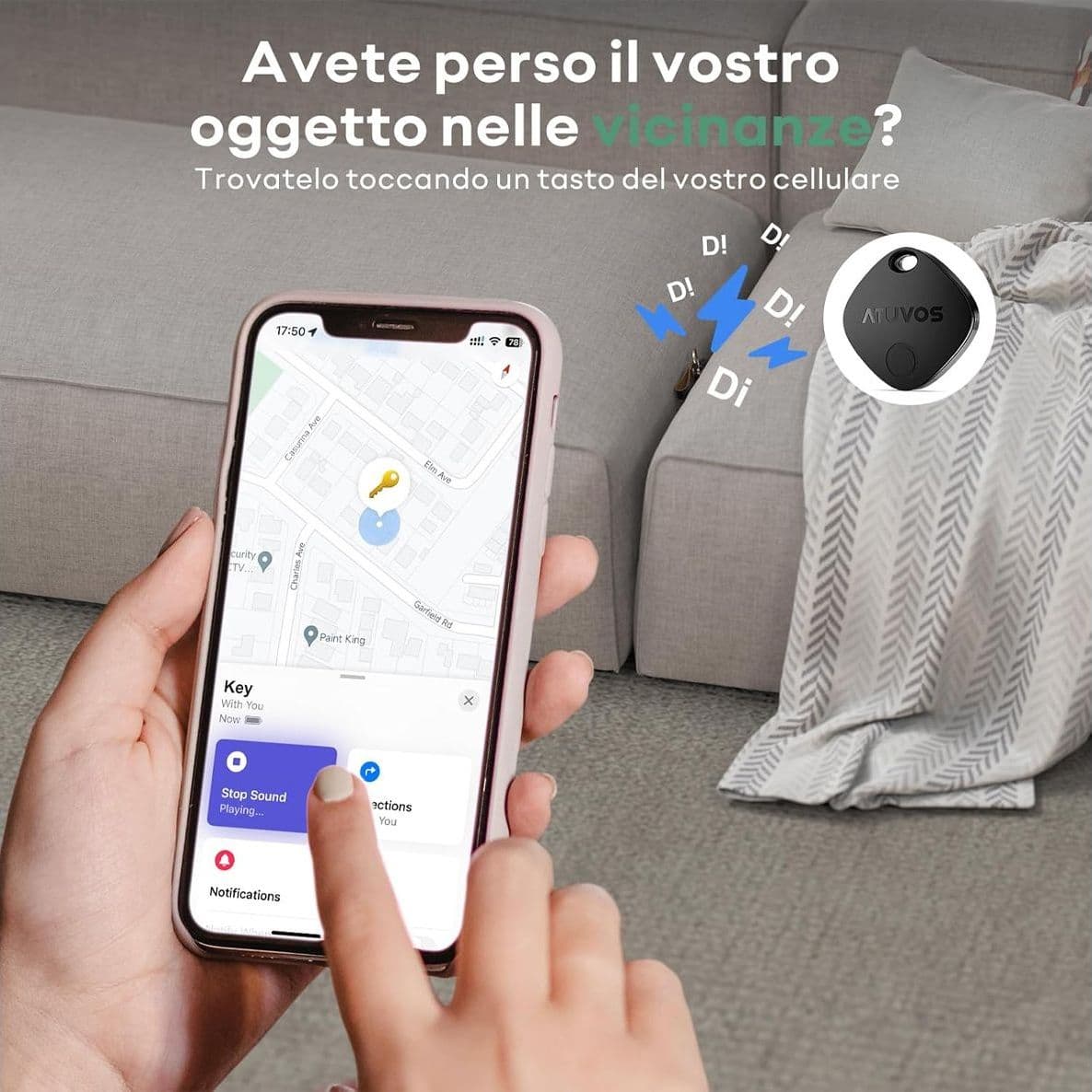 Localizzatore Air Tag Compatibile Apple solo iOS Adatto per Bagagli Valigie Zaini Borse Batteria Sostituibile  Confezione da 2 - 3