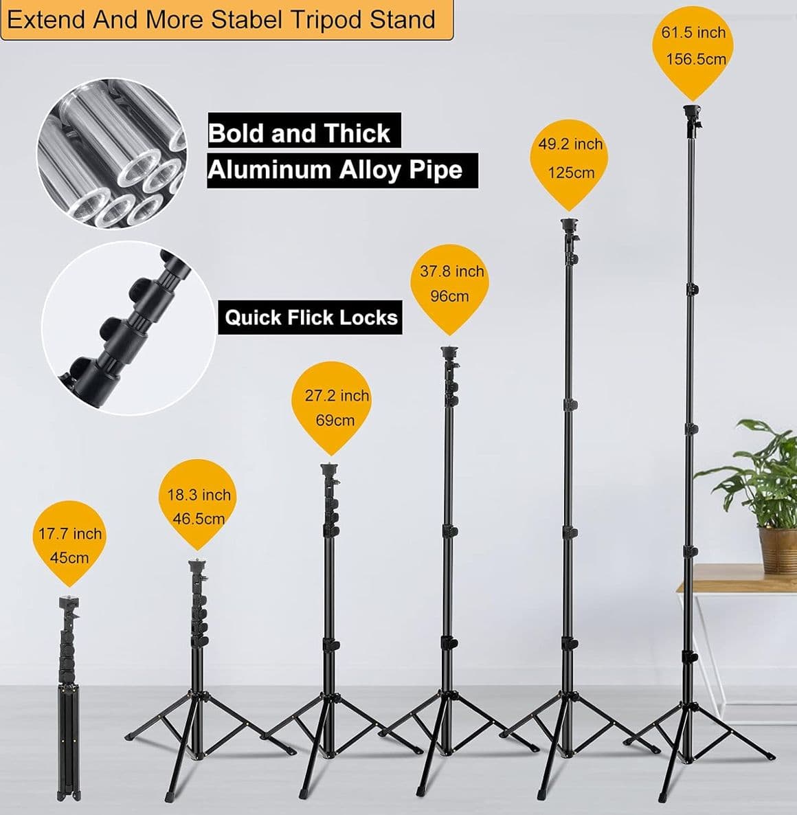 Luce per Selfie Staffa Triangolare Luce ad Anello LED da 3 Modalità di Illuminazione con 10 Luminosità per Trucco Fotografia Video - 2