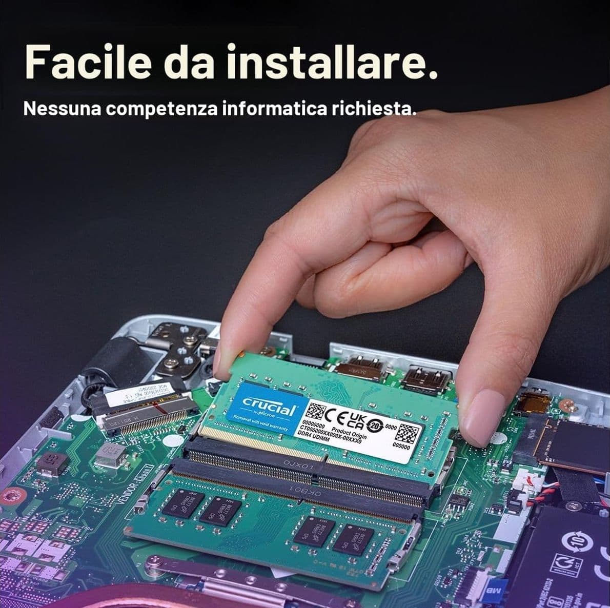 Memoria RAM Crucial SO-DIMM 8GB DDR4 3200MHz per Laptop CT8G4SFRA32A - 2