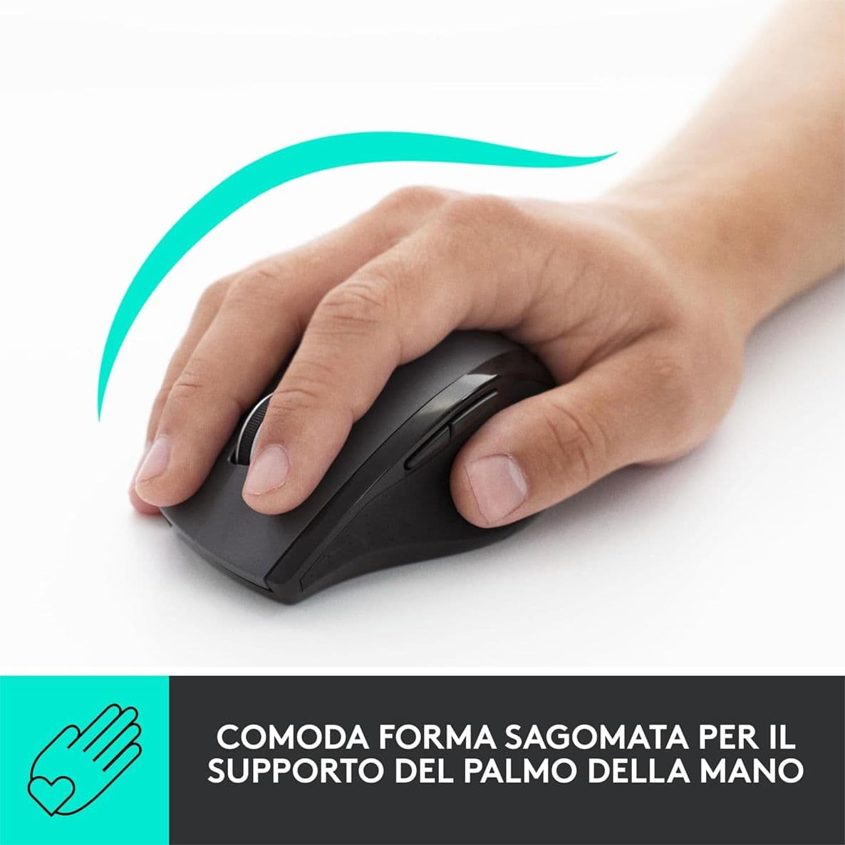 Mouse Wireless Logitech M705 Marathon Grafite, Scorrimento Iperveloce, Autonomia 3 Anni, Ricevitore Unifying, 5 Pulsanti Programmabili, PC/Mac - 2