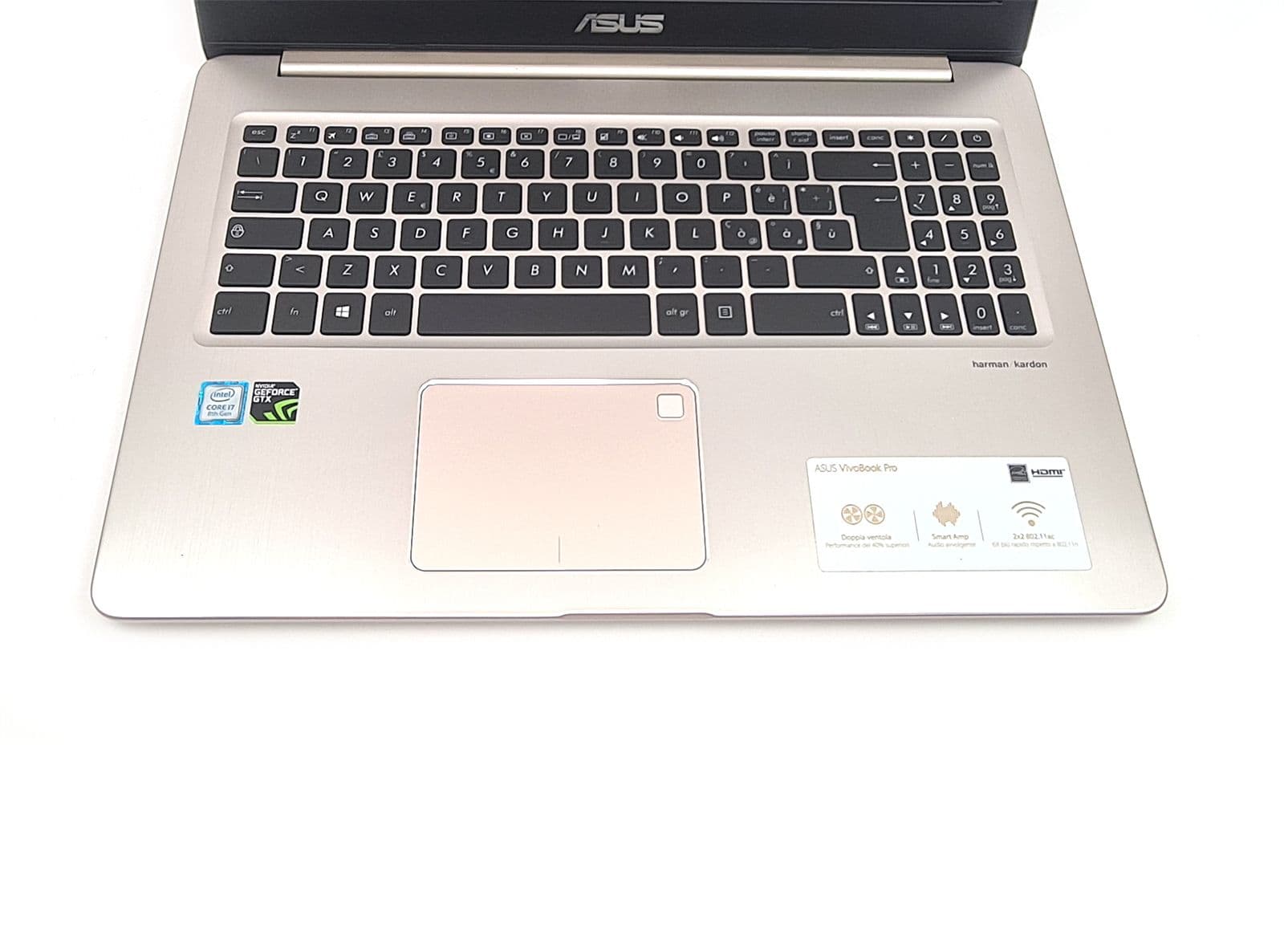 Notebook Asus VivoBook 15 N580G Intel I7-8750H Display Full HD da 15.6" Ram 16Gb SSD 480Gb Scheda Video Dedicata Nvidia GeForce GTX 1050 da 4Gb - Ricondizionato - 2