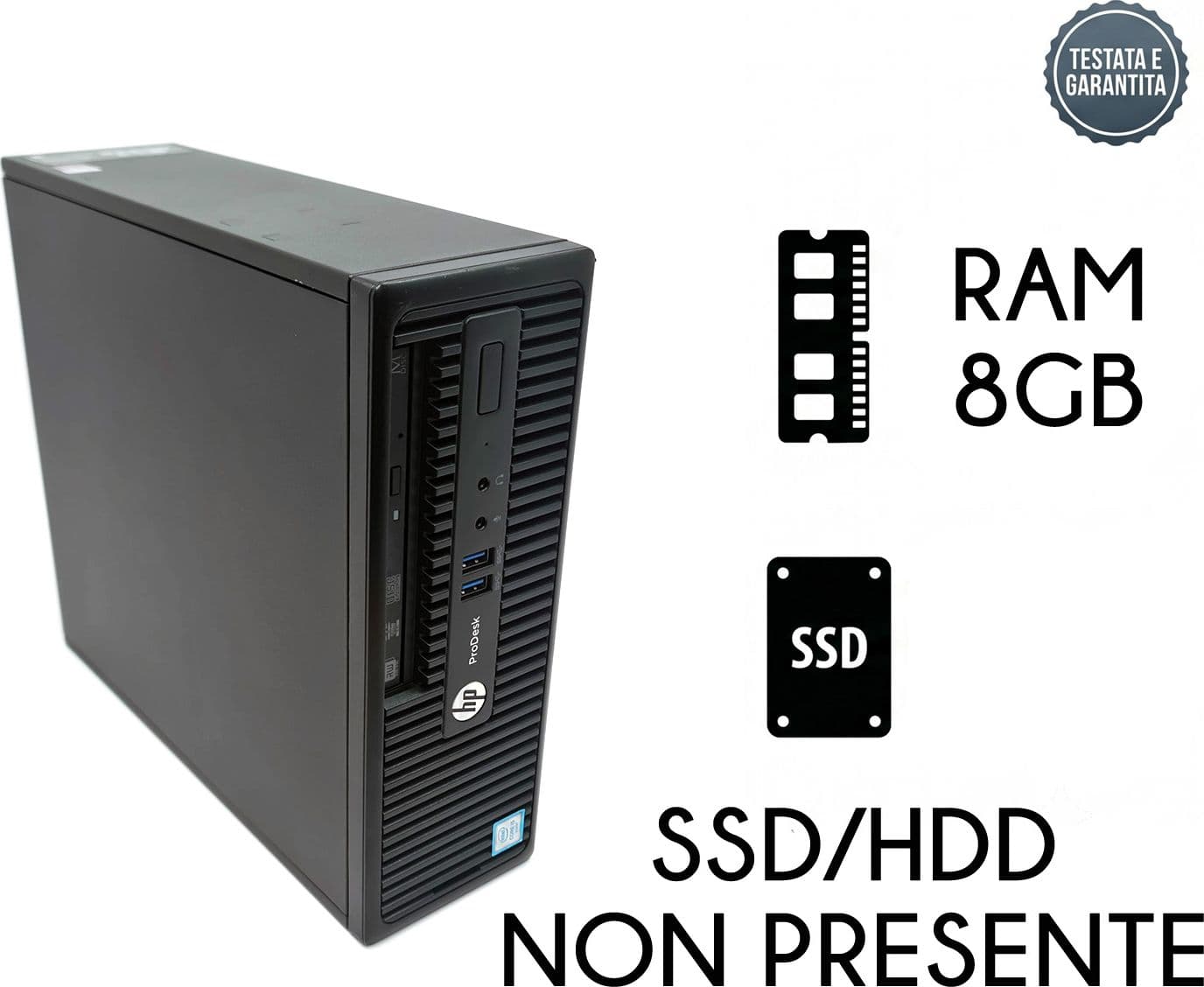 PC Desktop Barebone HP ProDesk 400 G3 Semicompleto di Processore Intel Core I5 6500 8GB di Ram PRIVO DISCO RIGIDO O SSD - Ricondizionato
