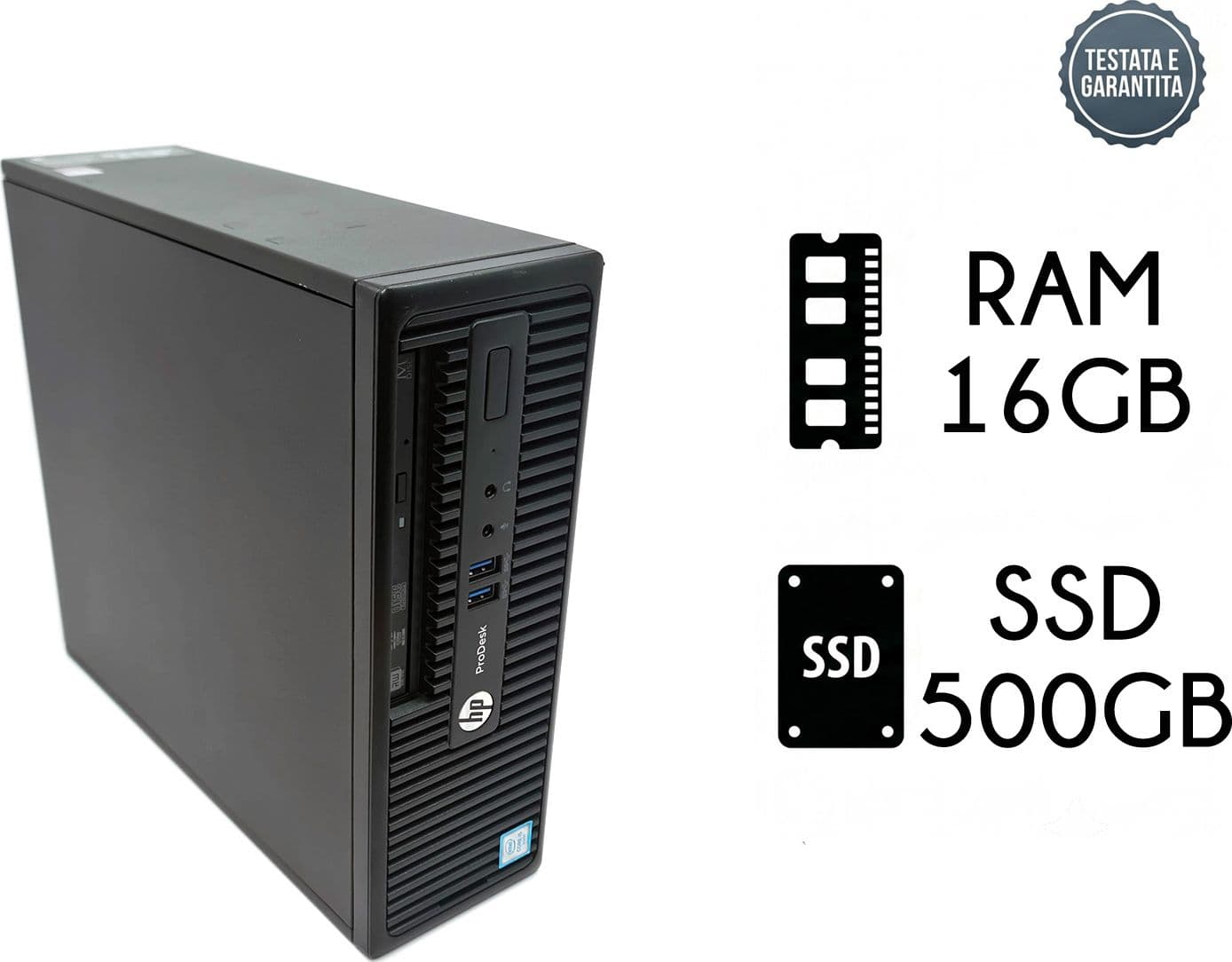 PC Desktop HP ProDesk 400 G3  Processore Intel Core I5-6500 Ram 16GB SSD 500GB Win 11 Pro Small Form Factor Postazione da Lavoro Ufficio - Ricondizionato