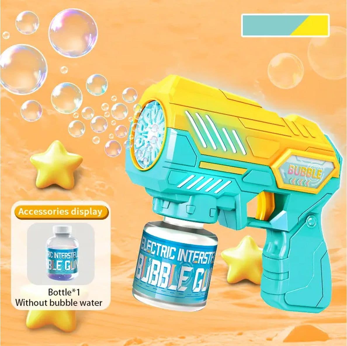 Pistola per Bolle Interstellari Elettrica con Luce LED Soffiatore Automatico a 10 Fori Giocattolo Divertente per Bambini Feste Matrimoni e Spettacoli Batterie Non Incluse - 2