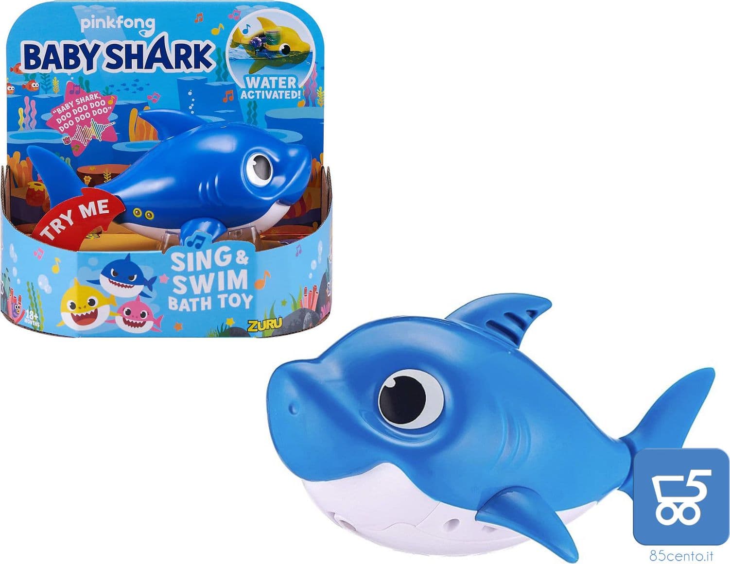 Promo 10 Pezzi Mixed 5 Gialli e 5 Blu Pinkfong Baby Shark Giocattolo da Bagno Canta e Nuota a Batteria per Bambini +18 Mesi - Rivenditore - 6