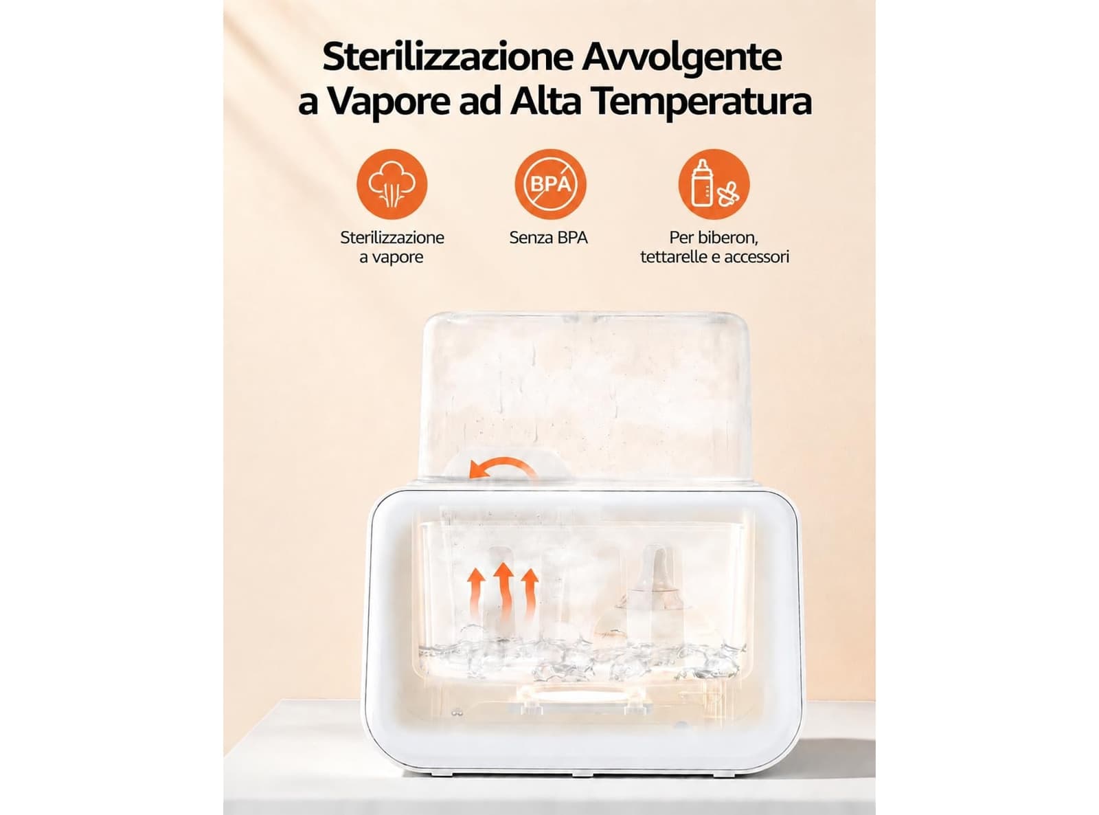 Scaldabiberon Doppio 9 in 1 con Sterilizzatore Controllo Preciso della Temperatura con Display LCD Mantiene in Caldo per 24 Ore Scongelamento e Scaldapappa Senza BPA Grownsy - 3