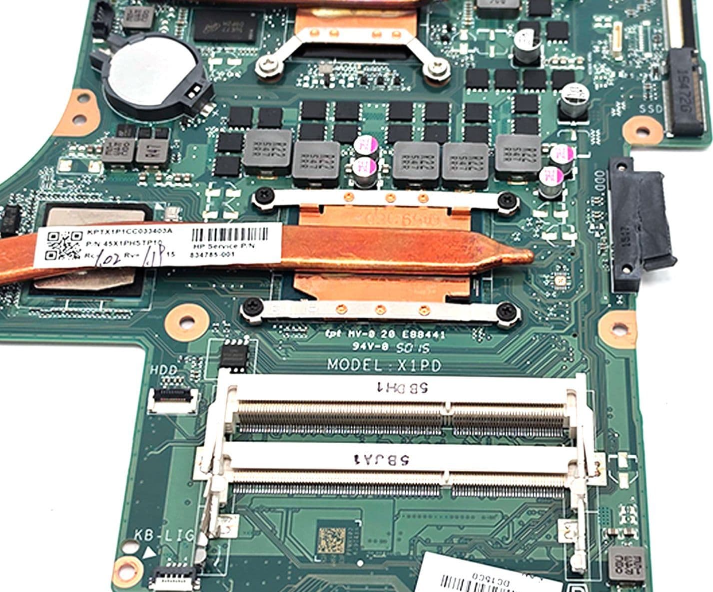 Scheda Madre Ricambio HP Pavilion Gaming 15 X1PD Intel i7-6700HQ NVIDIA GTX 950M 4GB - Connettore Lettore DVD Non Funzionante - Usato - 4