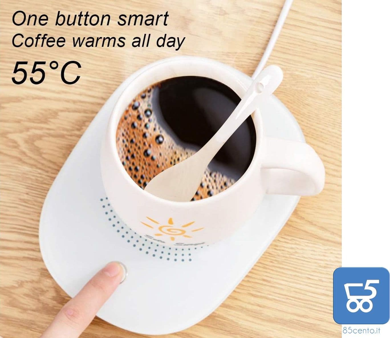 Set di 6 Scalda Tazza USB da caffè Bevande Piastra Riscaldante Impermeabile Temperatura costante 55 ° per Uso Domestico o in Ufficio con Interruttore Termico Smart Touch - Bundle confezionate singolarmente - 2