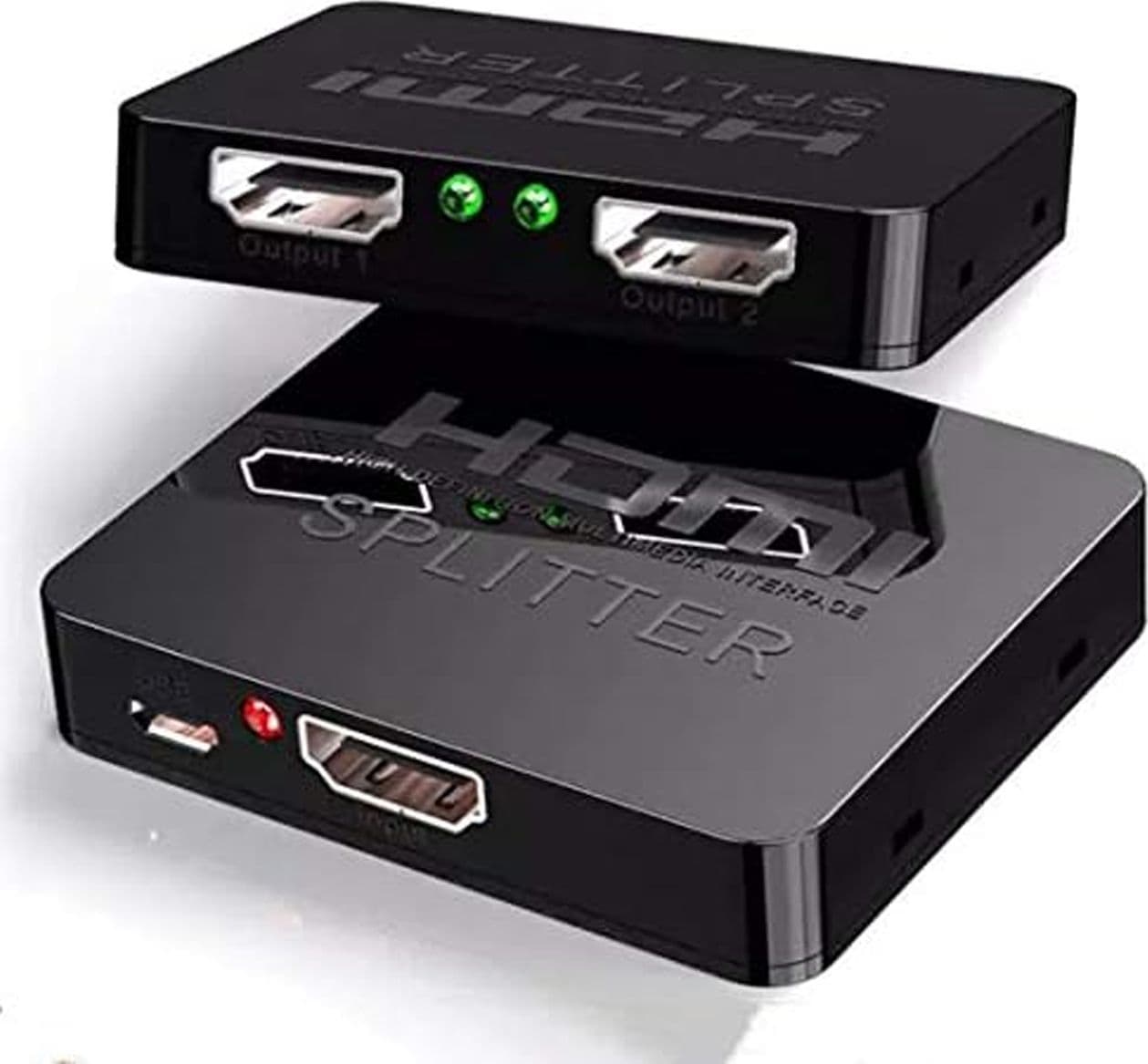 Splitter HDMI 4K 1 in 2 Out con Cavo HDMI e USB-Micro Duplicatore Schermo per PS4 Xbox TV Monitor Specchio Solo
