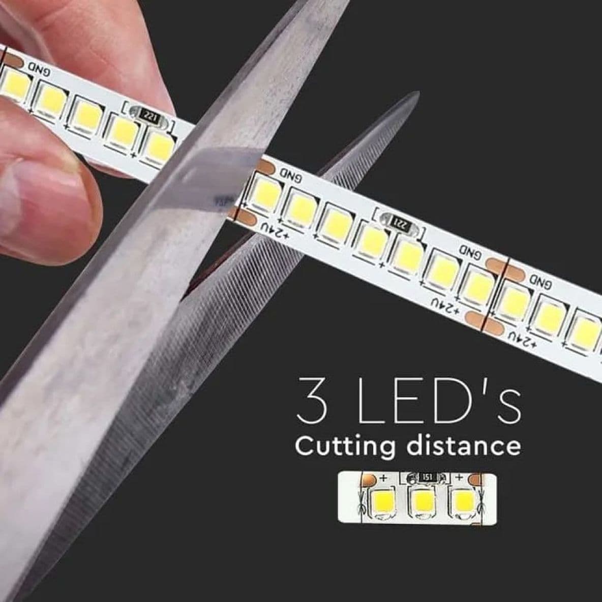 STRISCIA 1190 LED B. NATURALE 5MT VT-2835IP20-238 24V ALTO RENDIMENTO 135Lm/Watt 90w per Soggiorno e Interni - 3