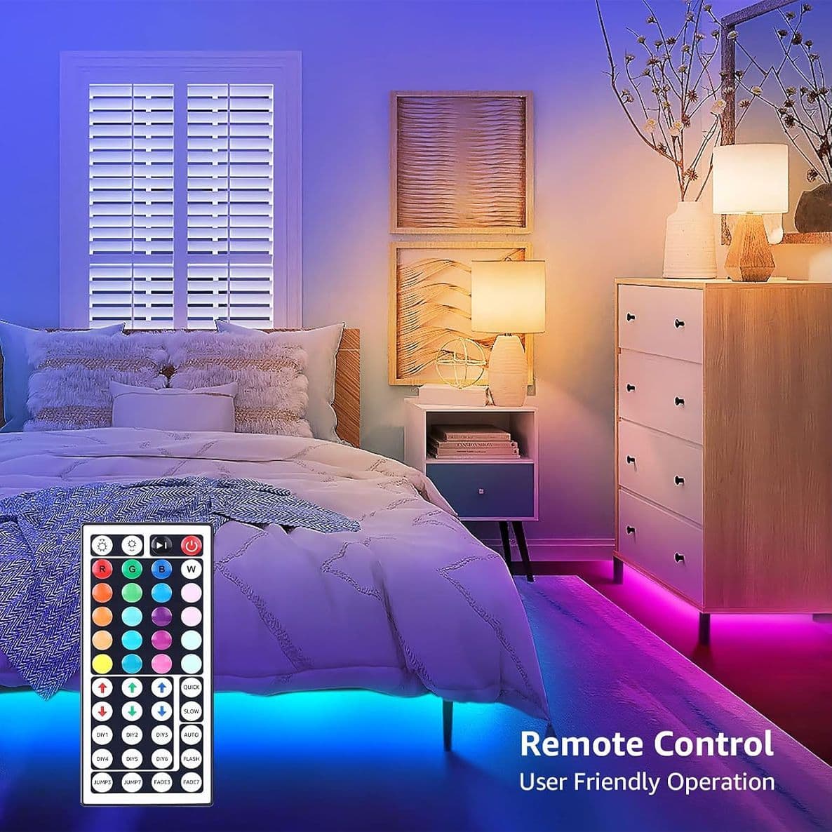 Striscia Led 5 Metri RGB 5050 Controllo con Telecomando 44 Tasti Non Impermeabile Luci Led Colorate per Decorazioni da Interni - 2