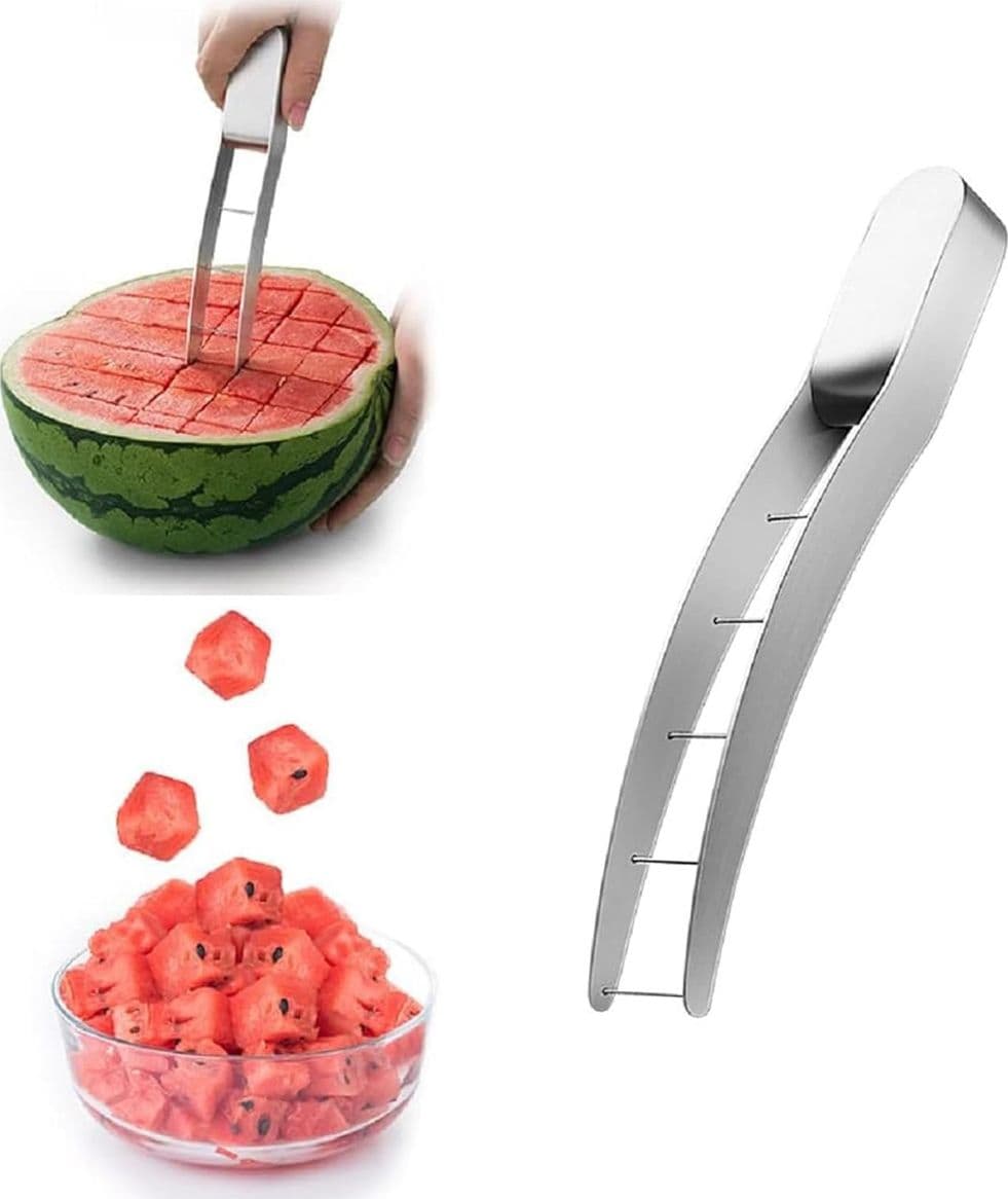 Taglierina per Anguria 304 Acciaio Inossidabile per Frutta Melone con Lama da Taglio a Forma di Uncino Multifunzionale Gadget per La Casa e La Cucina