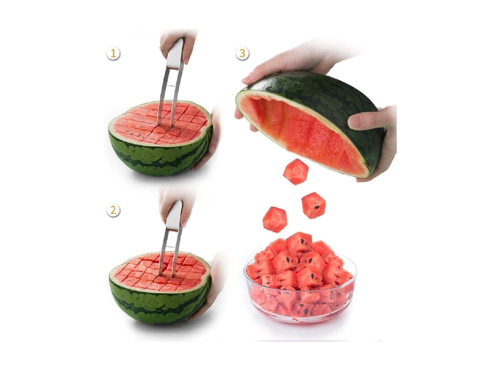 Taglierina per Anguria 304 Acciaio Inossidabile per Frutta Melone con Lama da Taglio a Forma di Uncino Multifunzionale Gadget per La Casa e La Cucina - 2