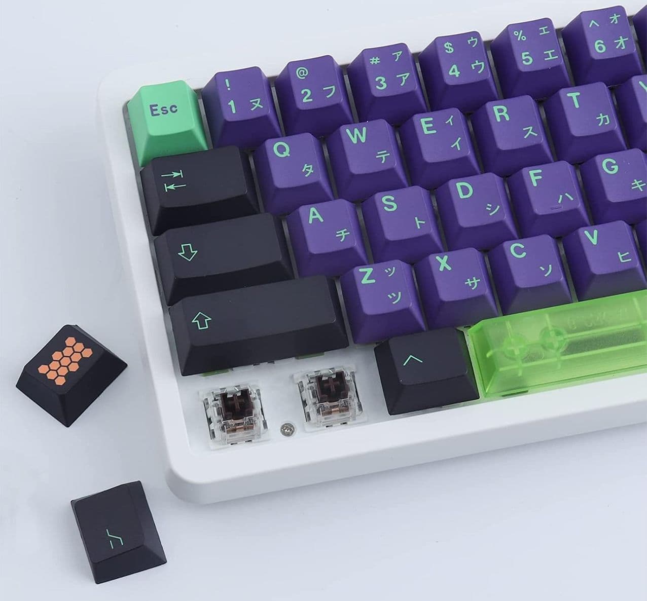 Tasti Mecha 135 Viola Cherry Compatibile con Tastiere Meccaniche Cherry MX Layout US Stile Giapponese - 2