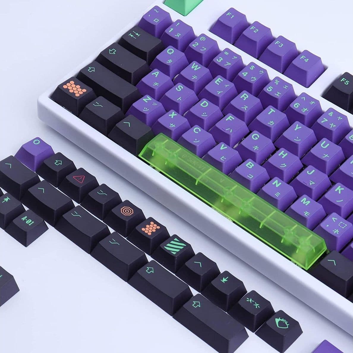 Tasti Mecha 135 Viola Cherry Compatibile con Tastiere Meccaniche Cherry MX Layout US Stile Giapponese - 3