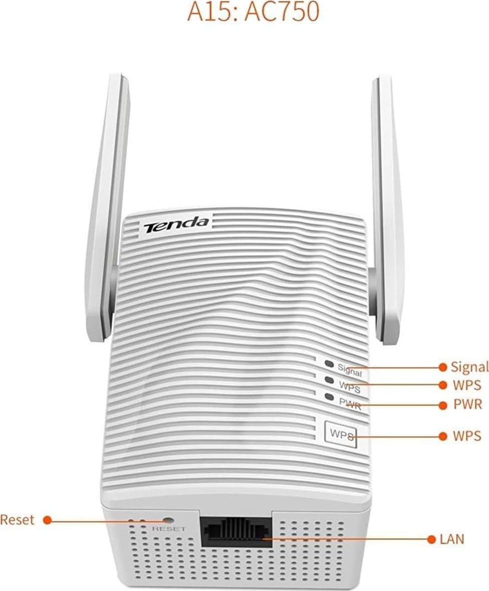 Tenda A15 AC750 Dual Band Ripetitore WiFi Universale a Banda Larga Wi-Fi Extender Wi-Fi Booster Hotspot con 1 porta Ethernet Plug and Play Modalità Punto di Accesso Integrato - 2