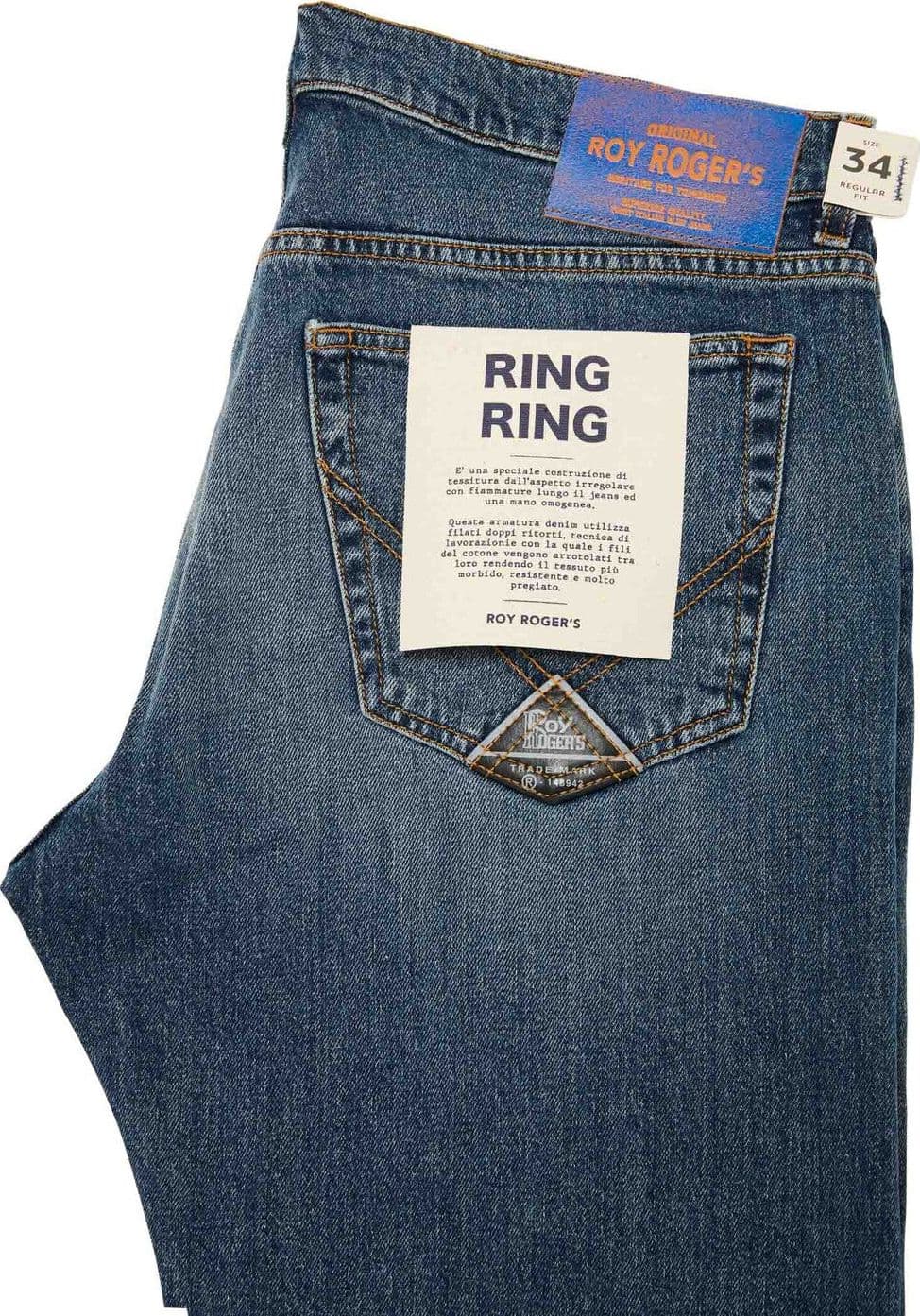 Roy Roger's Jeans Uomo Cult Wide Denim Slub Elasticizzato Ben RRU90004CT200103 C0999 - 3
