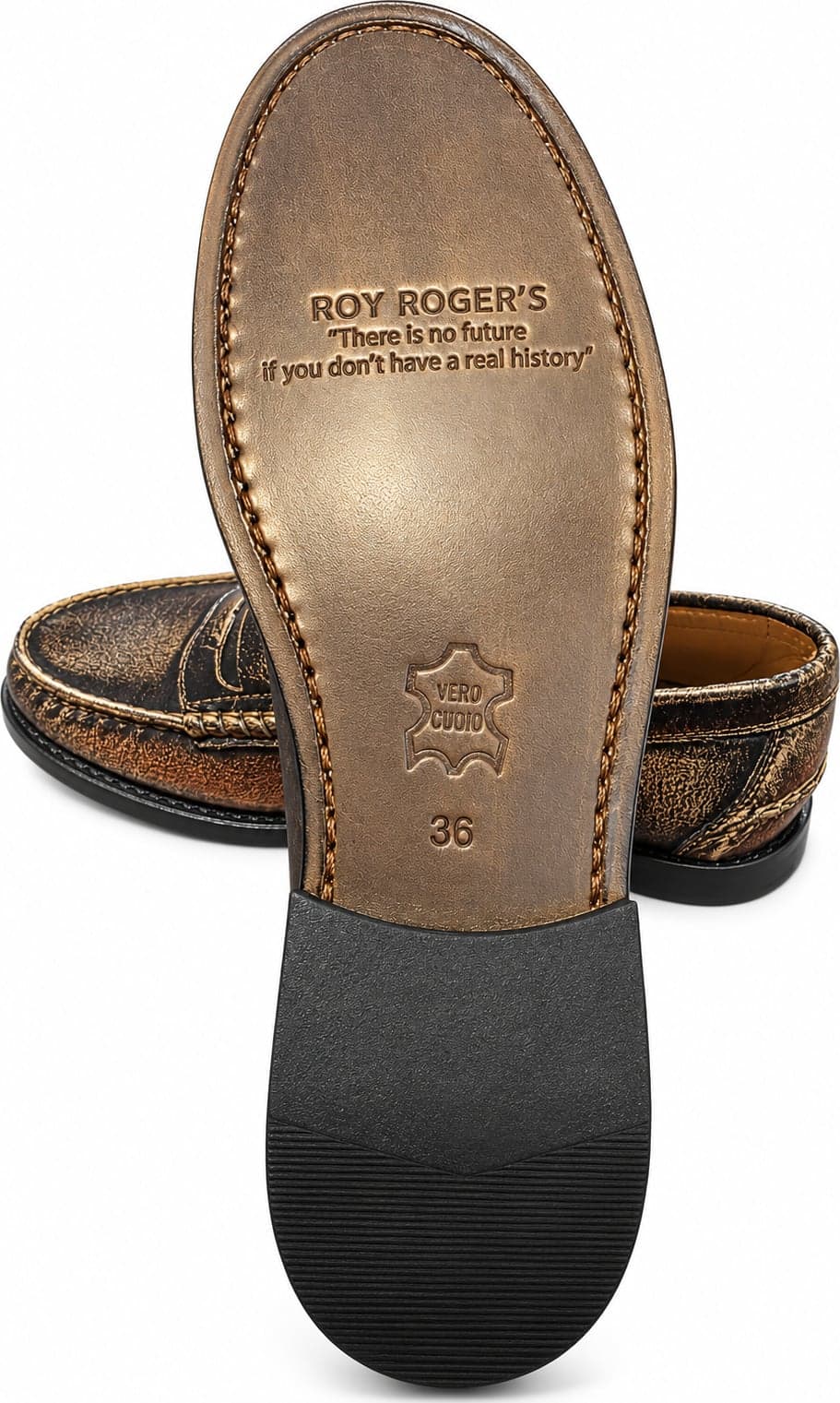 Roy Roger's scarpe donna Penny Loapher OLD GLORY Worn leather ROG0107CV42XXXX C0020 - 4
