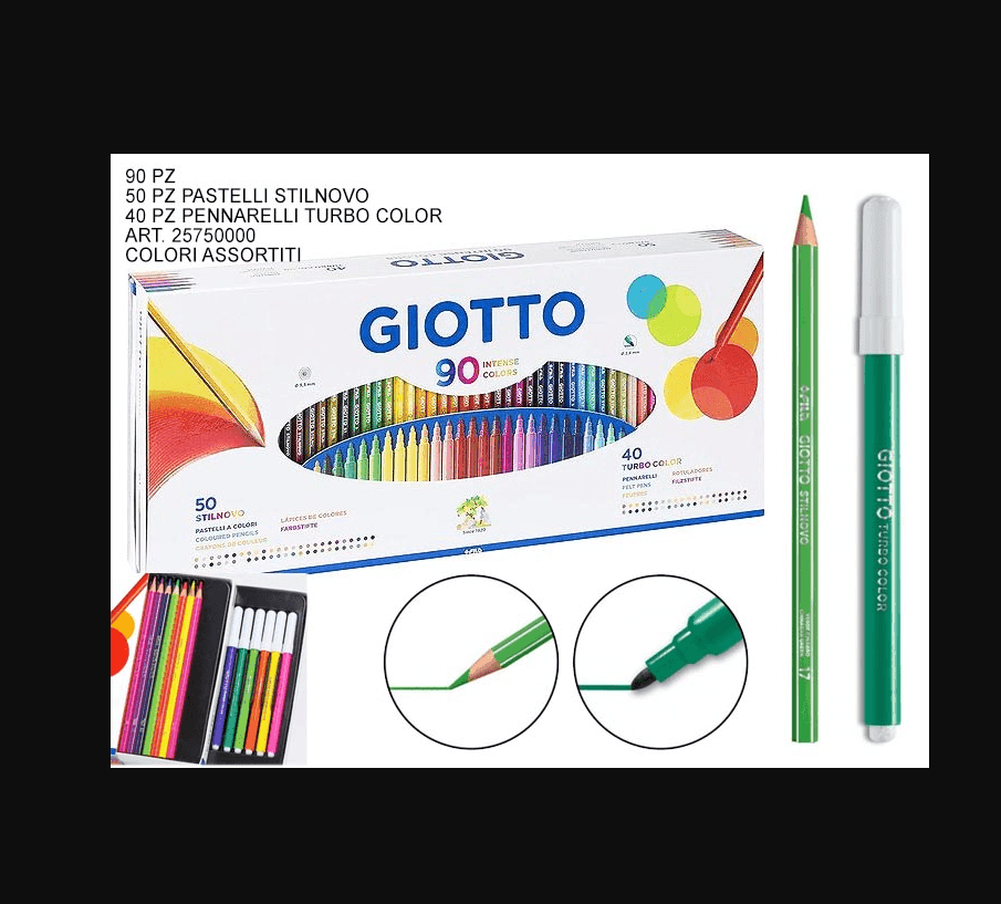 Giotto - 90 Intense Colors scatola 50 matite Stilnovo+40 pennarelli Turbo Color F25750000 - 2