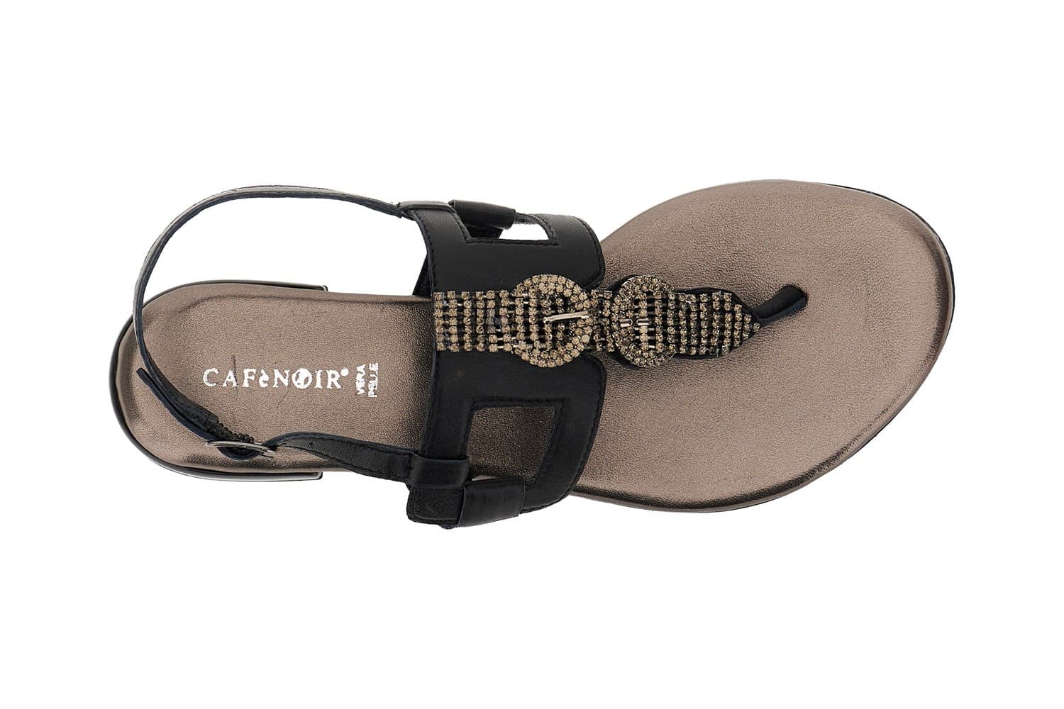 SANDALO INFRADITO CON FASCIA E DOPPIA FIBBIA STRASS - 3