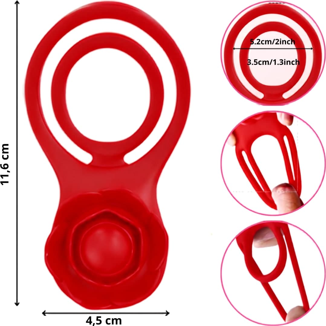 Anello per il Pene Fallico Vibrante con Stimolatore Clitoride App e 9 Vibrazioni - 6