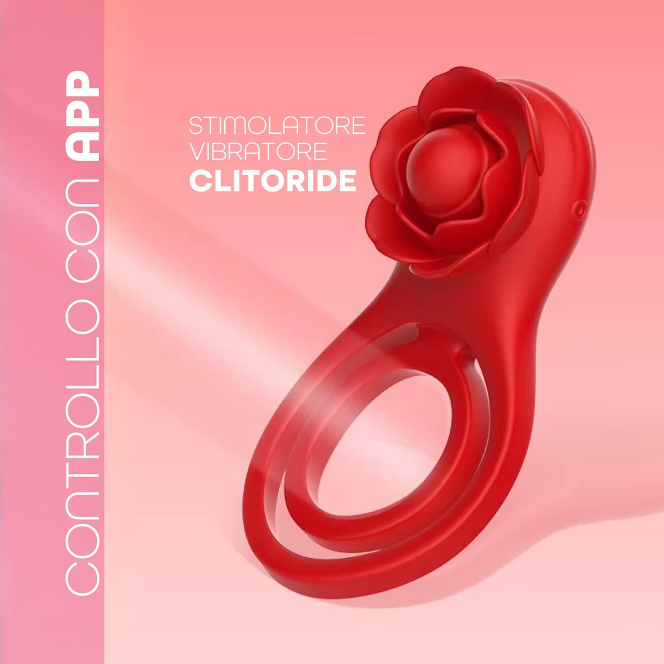 Anello per il Pene Fallico Vibrante con Stimolatore Clitoride App e 9 Vibrazioni - 9