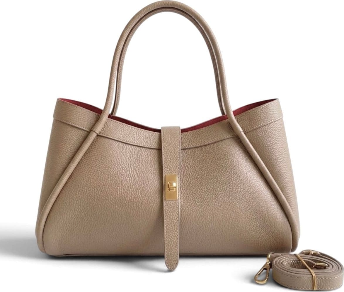 Modarno Borsa a Mano In Vera Pelle Media Con Doppio Manico 34x17x20 - 13