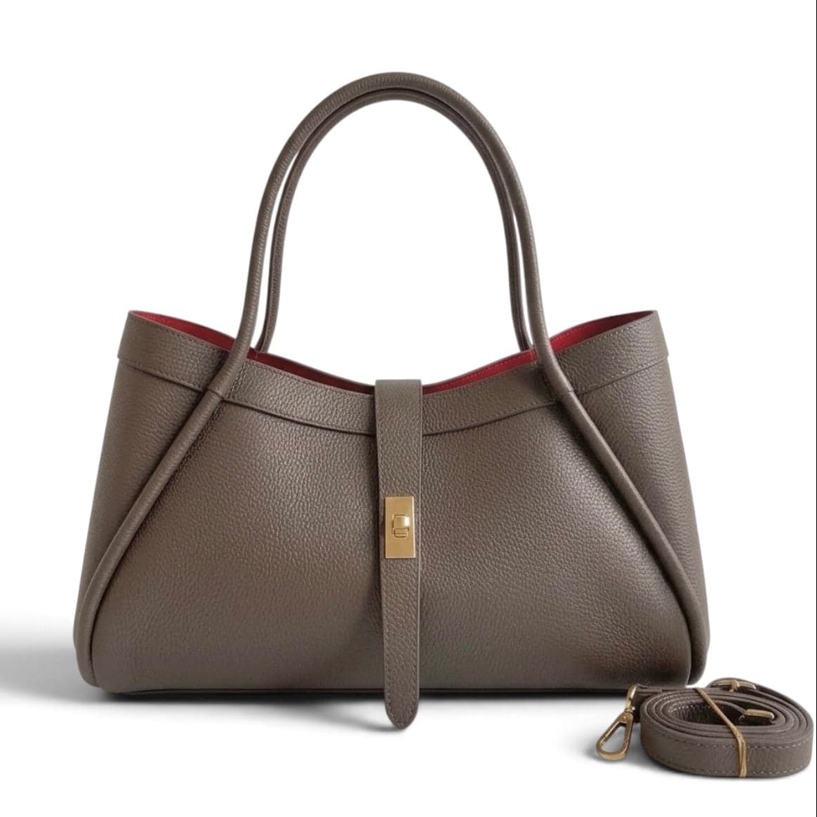 Modarno Borsa a Mano In Vera Pelle Media Con Doppio Manico 34x17x20 - 14