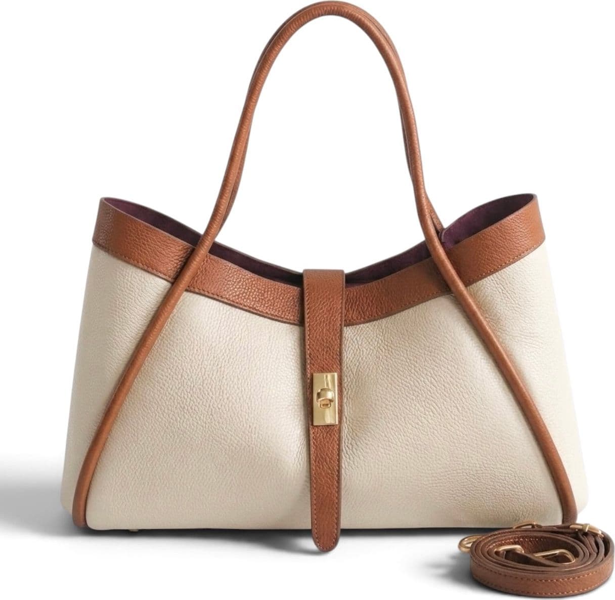 Modarno Borsa a Mano In Vera Pelle Media Con Doppio Manico 34x17x20 - 19