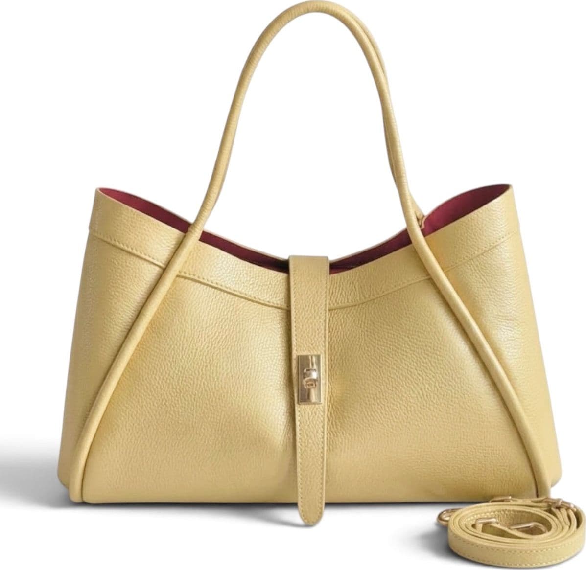 Modarno Borsa a Mano In Vera Pelle Media Con Doppio Manico 34x17x20 - 21