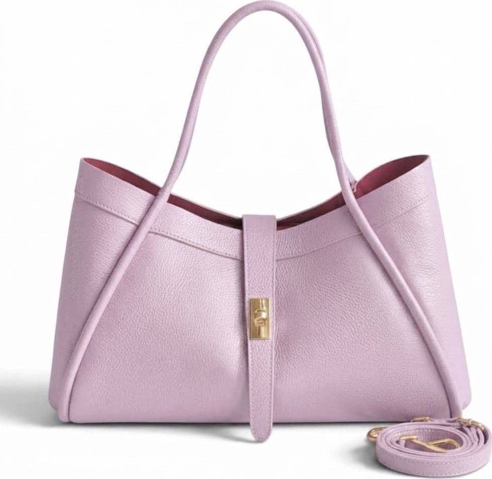 Modarno Borsa a Mano In Vera Pelle Media Con Doppio Manico 34x17x20 - 22