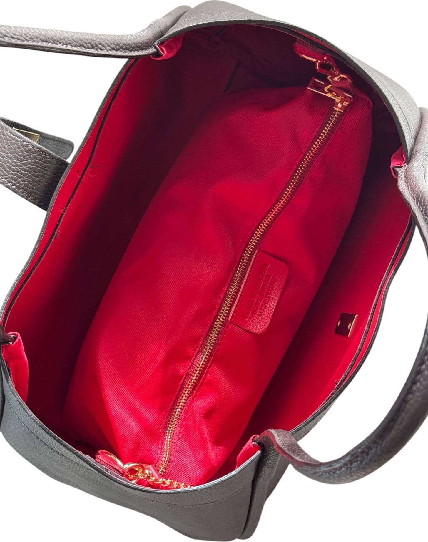 Modarno Borsa a Mano In Vera Pelle Media Con Doppio Manico 34x17x20 - 5