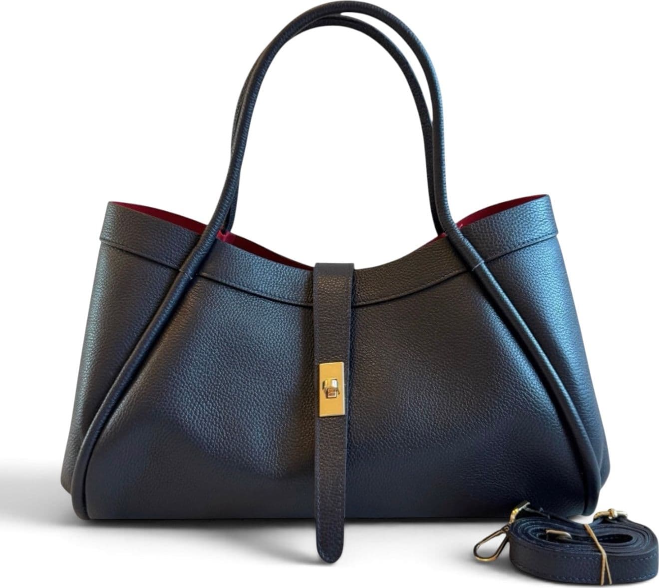 Modarno Borsa a Mano In Vera Pelle Media Con Doppio Manico 34x17x20 - 10