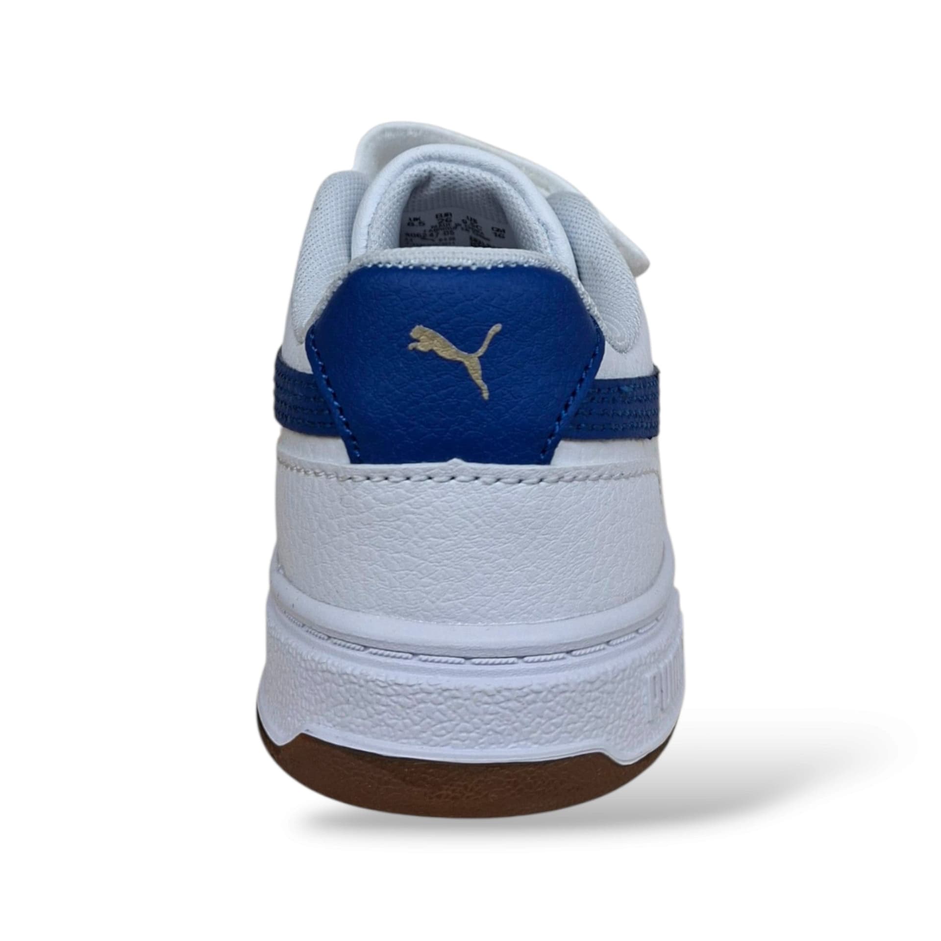 PUMA Caven Sneakers Pelle Bambini Ragazzi Bianco Blue | Laccio Elastico Velcro Stile Basket | Taglia 20-35 | Scarpetteria Gica - 3