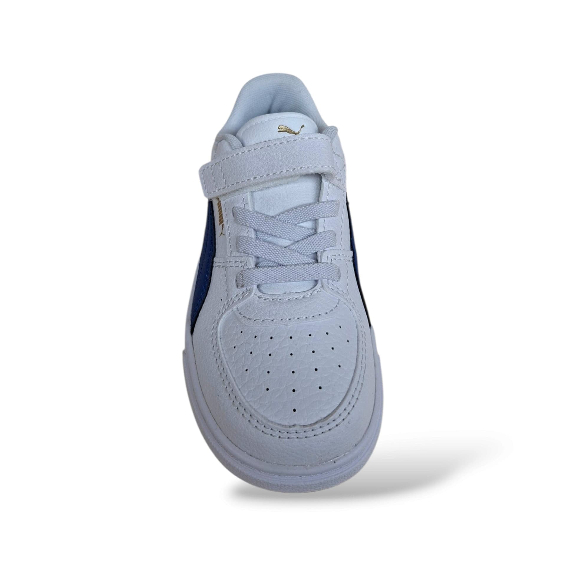 PUMA Caven Sneakers Pelle Bambini Ragazzi Bianco Blue | Laccio Elastico Velcro Stile Basket | Taglia 20-35 | Scarpetteria Gica - 4