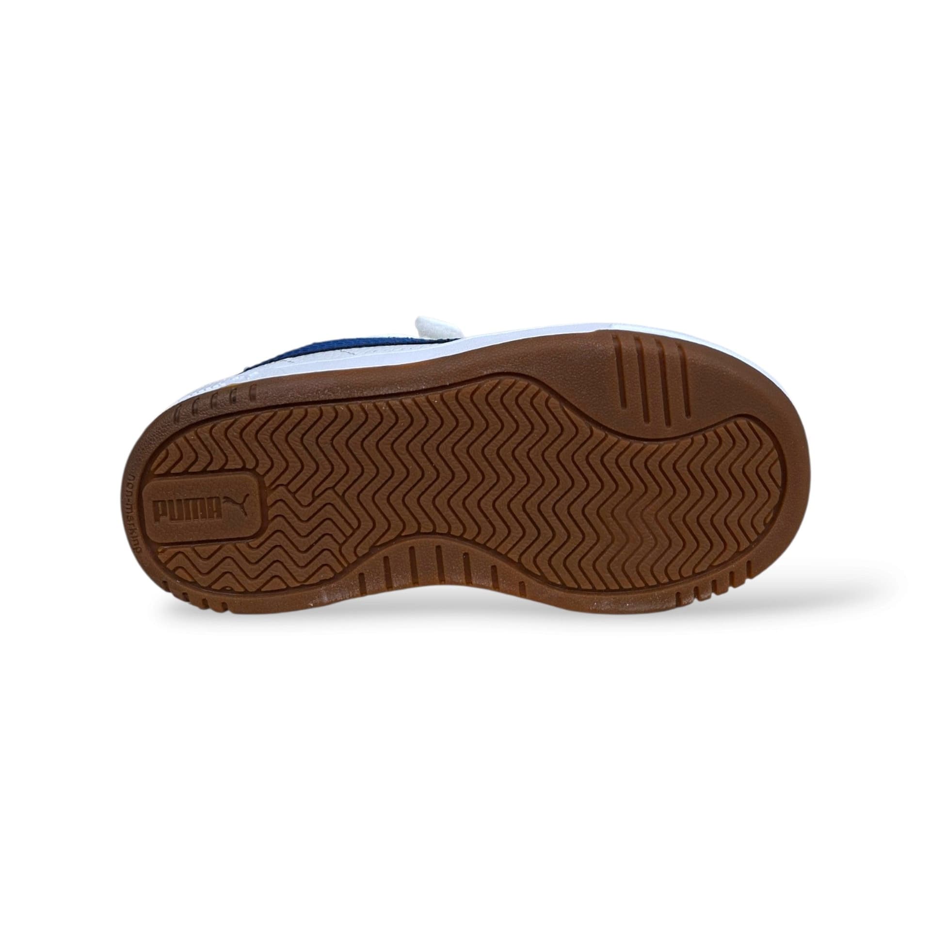 PUMA Caven Sneakers Pelle Bambini Ragazzi Bianco Blue | Laccio Elastico Velcro Stile Basket | Taglia 20-35 | Scarpetteria Gica - 5