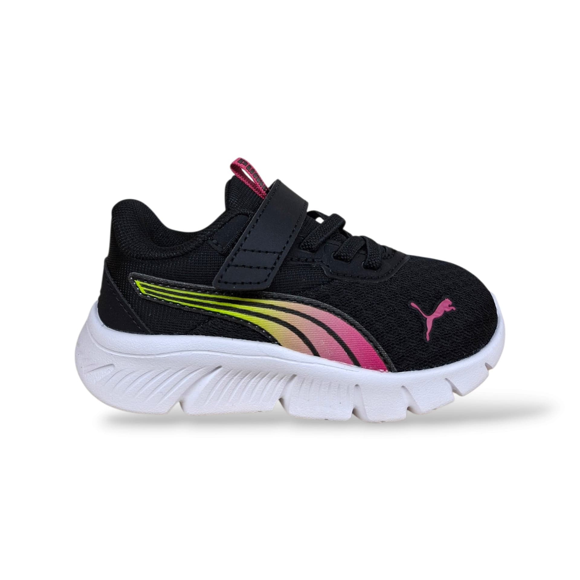 PUMA Flex Focus Sneakers Bambine Ragazze Nero Multicolor | Laccio Elastico Velcro Leggera Flessibile | Taglia 20-27 | Scarpetteria Gica