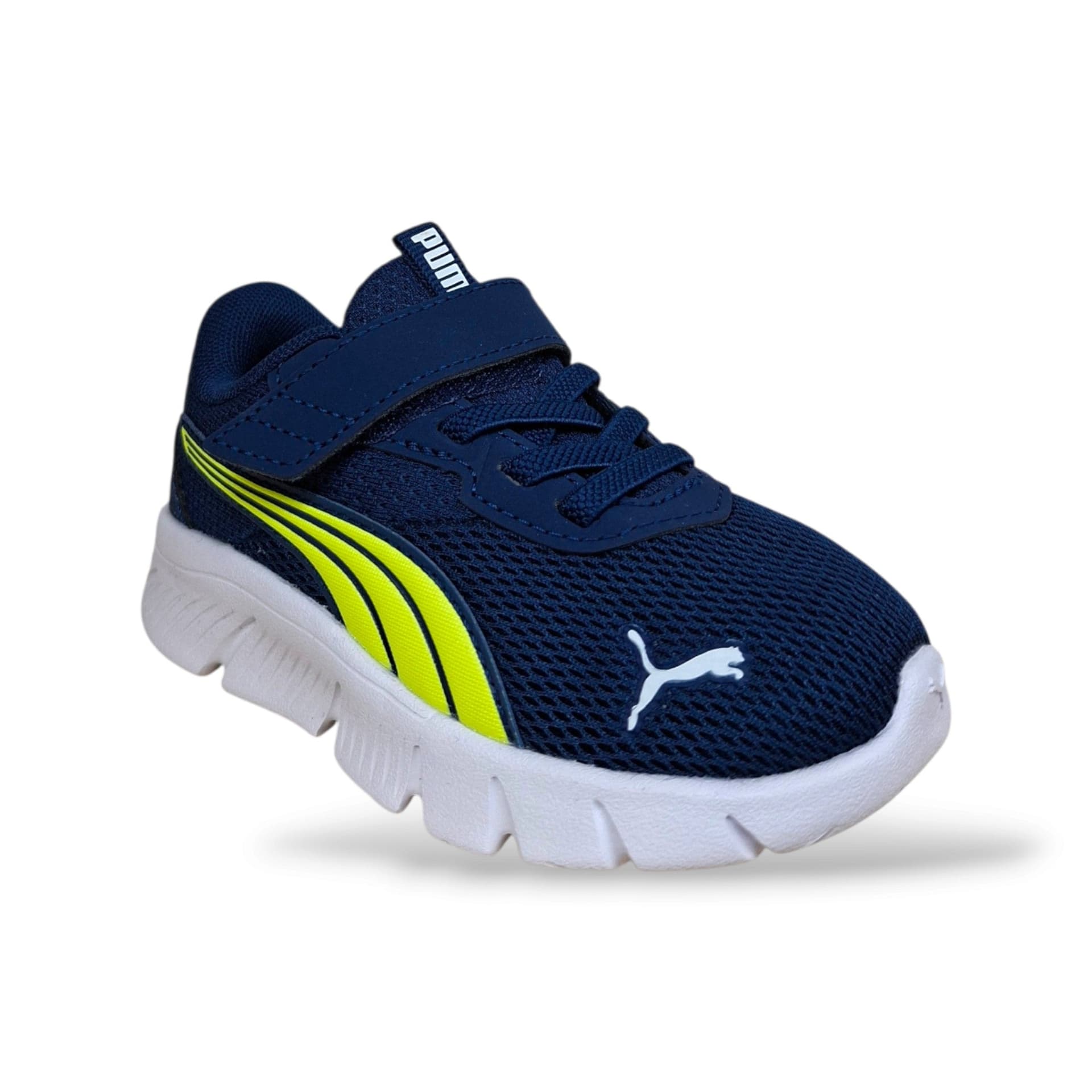 PUMA Flex Focus Sneakers Bambini Ragazzi Blue Giallo | Laccio Elastico Velcro Leggera Flessibile | Taglia 20-27 | Scarpetteria Gica - 2