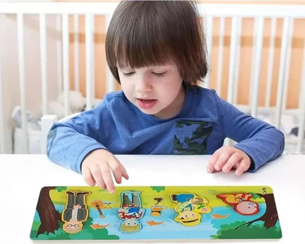LAVAGNA PUZZLE IN LEGNO A INCASTRO CICLO CRESCITA UOMO GIOCO EDUCATIVO BAMBINI 74998 - 3