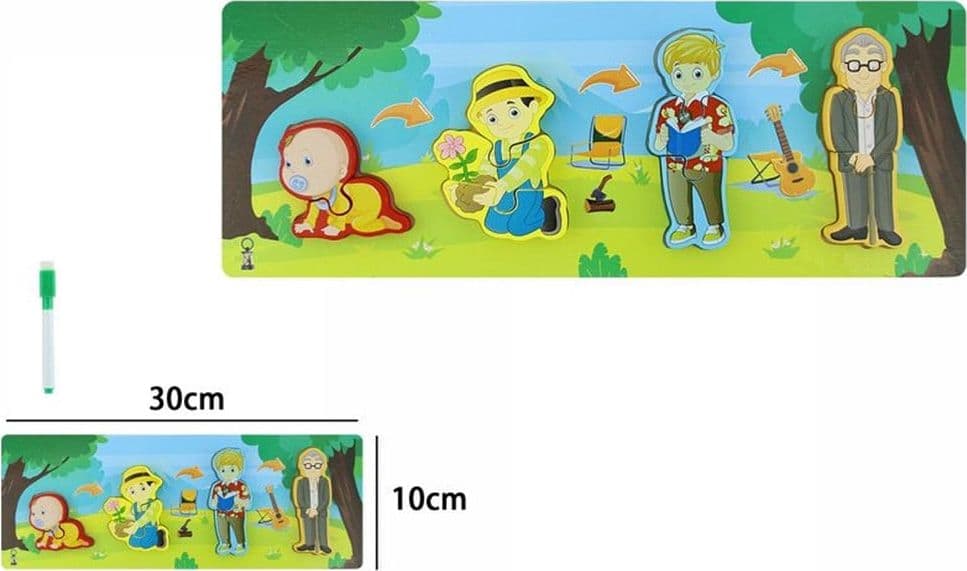 LAVAGNA PUZZLE IN LEGNO A INCASTRO CICLO CRESCITA UOMO GIOCO EDUCATIVO BAMBINI 74998 - 4