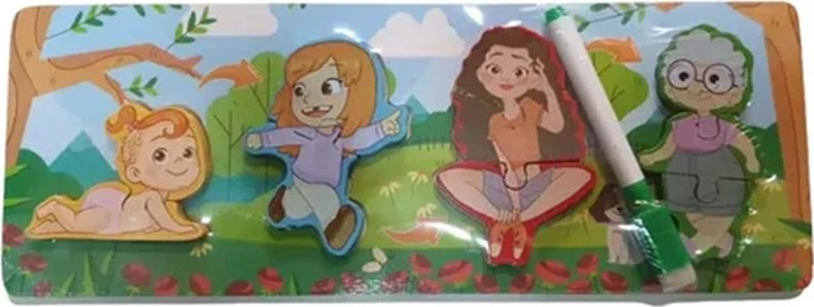 LAVAGNA PUZZLE IN LEGNO A INCASTRO CICLO CRESCITA DONNA GIOCO EDUCATIVO BAMBINI 74997 - 4