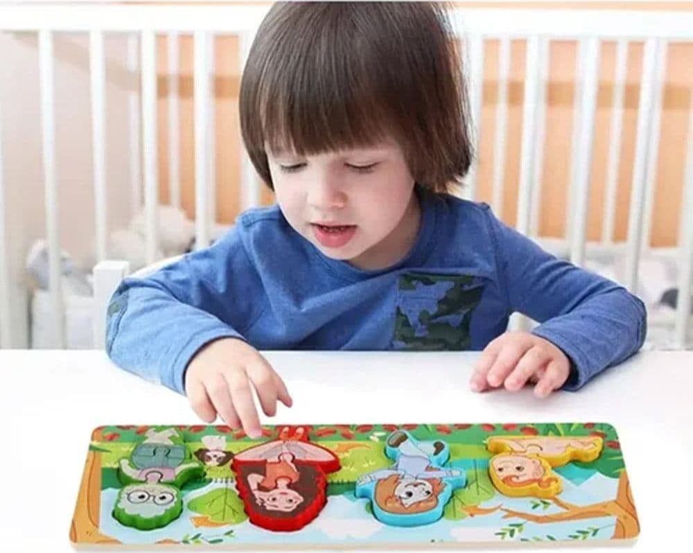 LAVAGNA PUZZLE IN LEGNO A INCASTRO CICLO CRESCITA DONNA GIOCO EDUCATIVO BAMBINI 74997 - 6