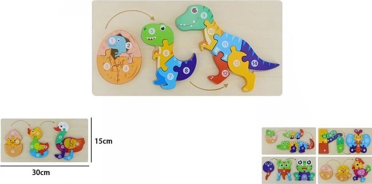 PUZZLE IN LEGNO DA INCASTRO TEMA CICLO CRESCITA ANIMALI GIOCO EDUCATIVO PER BAMBINI 74463 - 2
