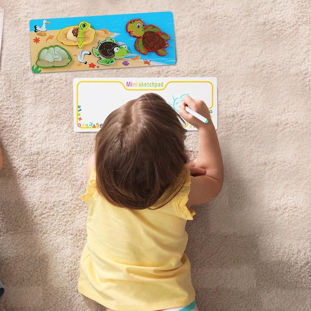LAVAGNA PUZZLE IN LEGNO A INCASTRO CICLO CRESCITA TARTARUGA GIOCO EDUCATIVO BAMBINI 74993 - 4