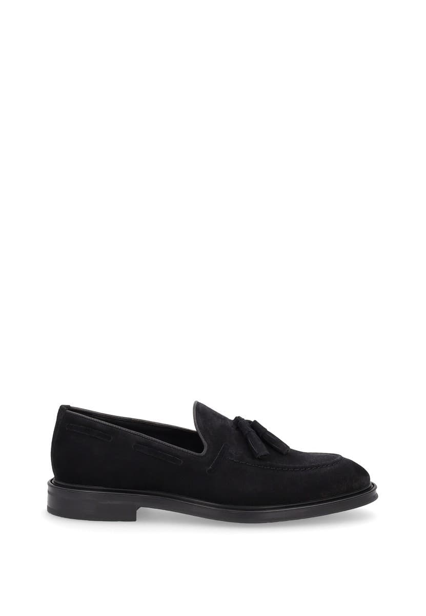 Frau mocassini uomo in camoscio off-black BLU A71C2 - 6