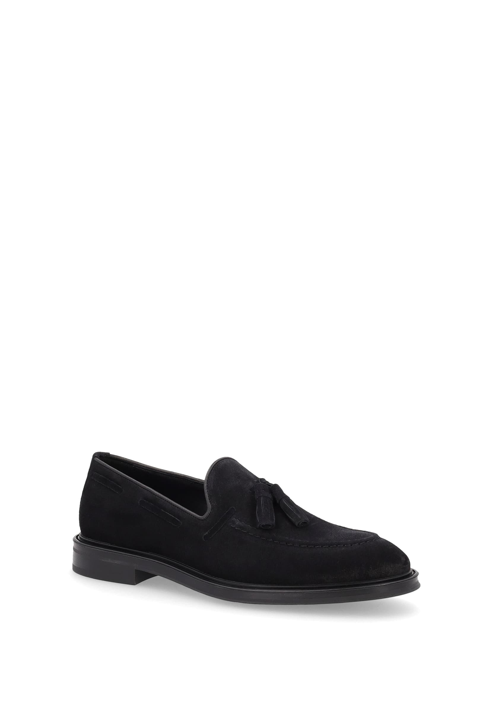 Frau mocassini uomo in camoscio off-black BLU A71C2 - 2